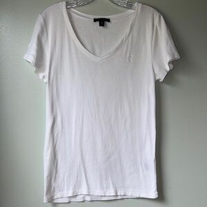 Ralph Lauren Classic White V-Neck Tee